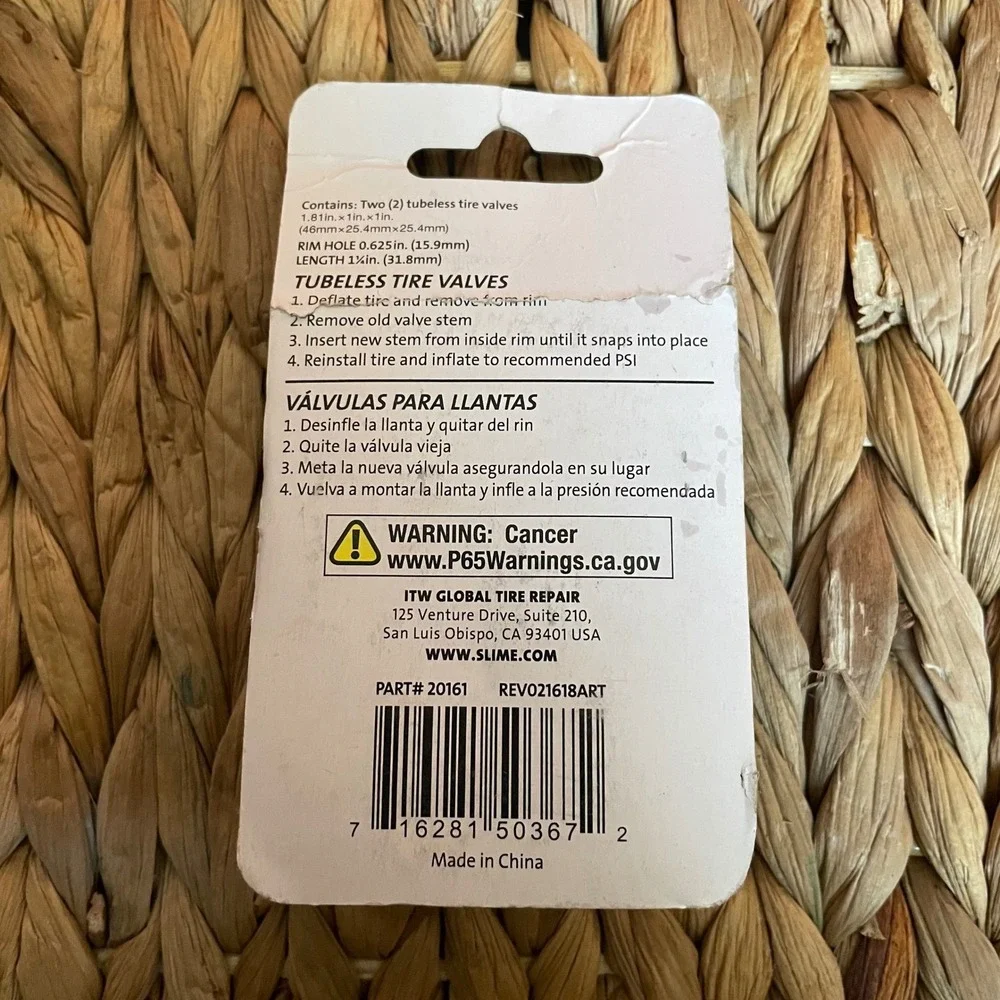 ✅Slime Tubeless Tire Valves TR415 0.625